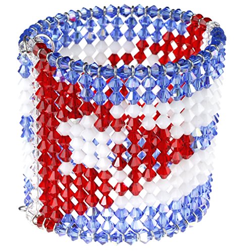 Karen Curtis Women's Swarovski Crystal Cuban Flag Cuff Bracelet #TOP24