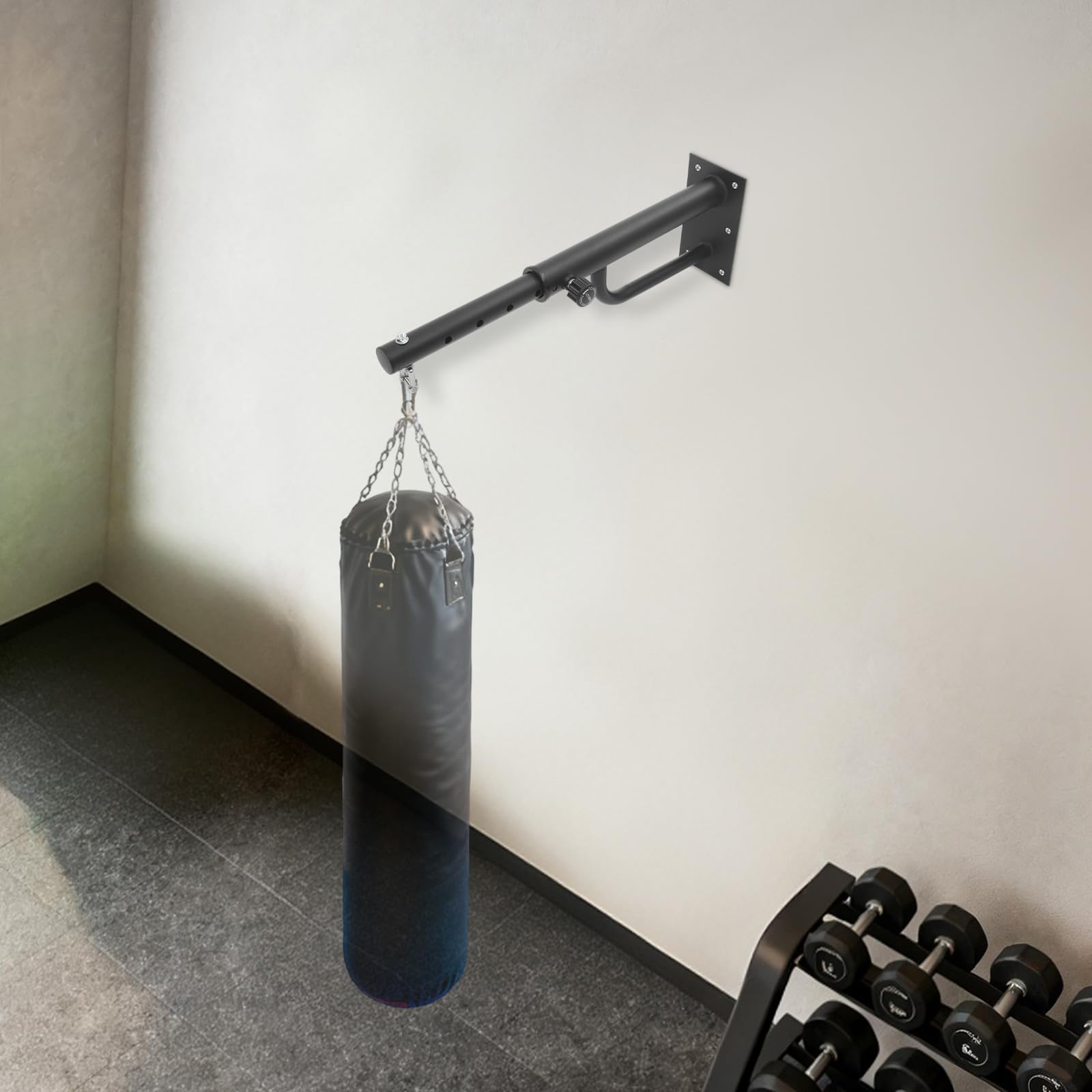 Supporto per sacco da boxe, sistema di sospensione, intervallo di regolazione 40-65 cm, portata 150 kg, comunemente utilizzato in palestre, casa, garage, sale di allenamento, ecc. per Muay Thai, sacco