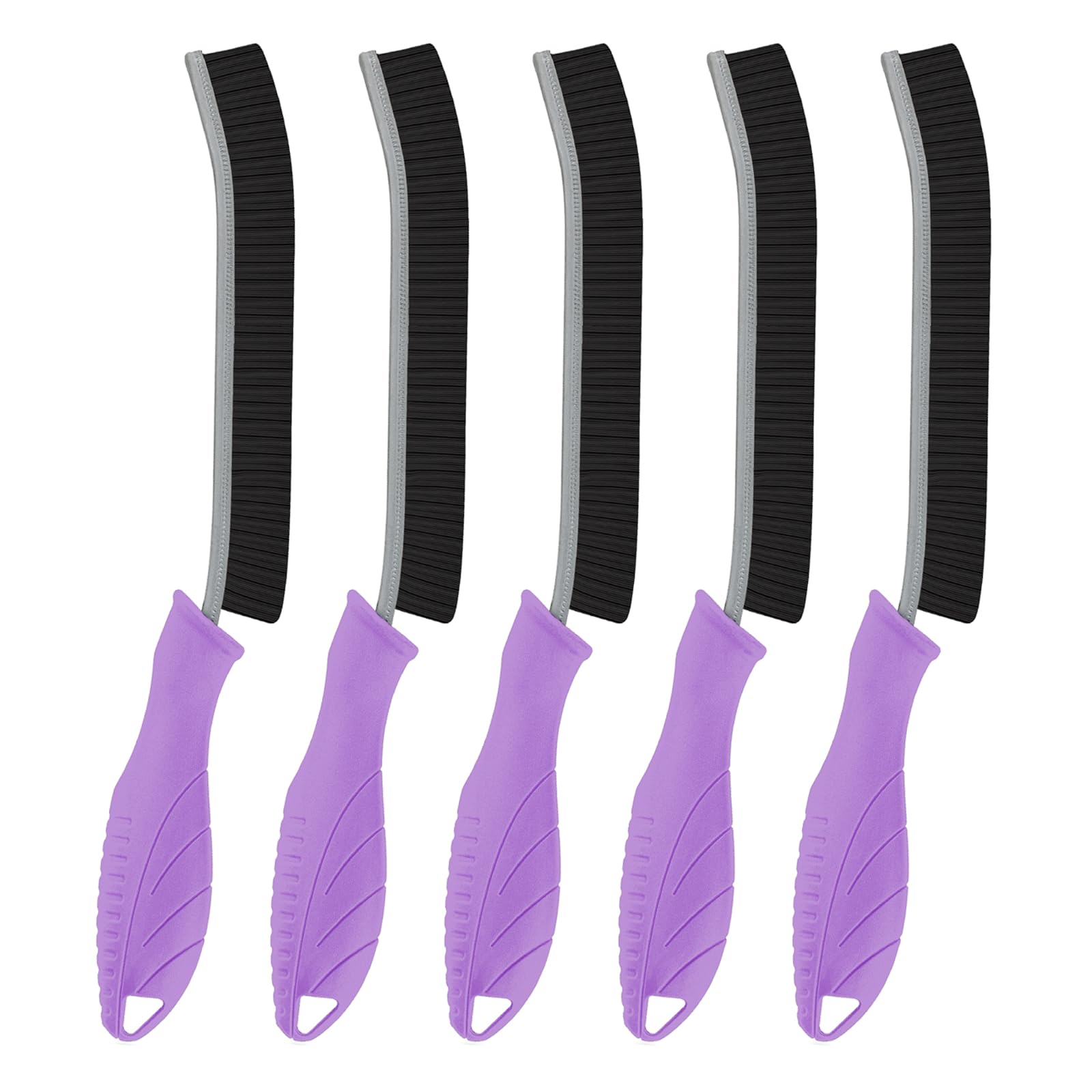 KMOSENIA Reinigungsbürste - Hartborsten Ecken Reinigungsbürste, Spaltreinigungsbürste, Fugenbürste, Eckenreinigungsbürste für Badezimmer Küche (5, Lila Griff)