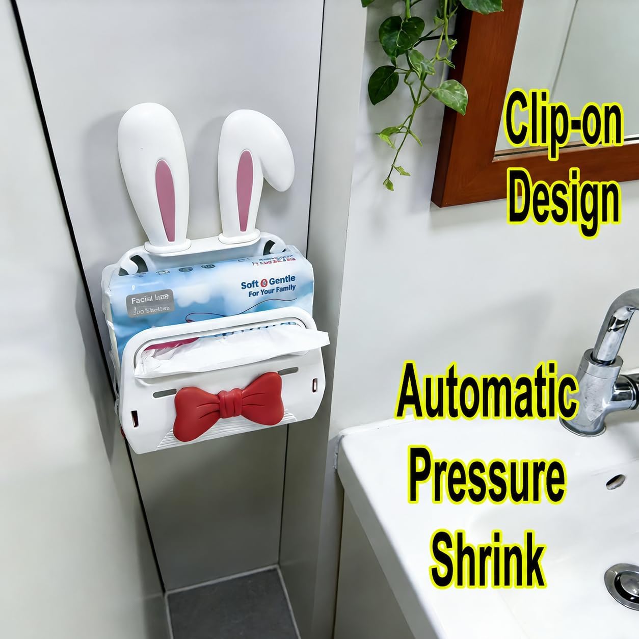 Wall Mounted Tissue Holder Self-Compressing Rack for Multi-Scene image 5