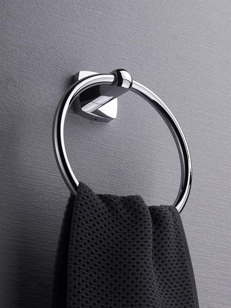 LSLYTQ Towel Ring, All-Copper Round Towel Rack, Bathroom Hand Towel Holder, Bathroom Towel Hanger Punch