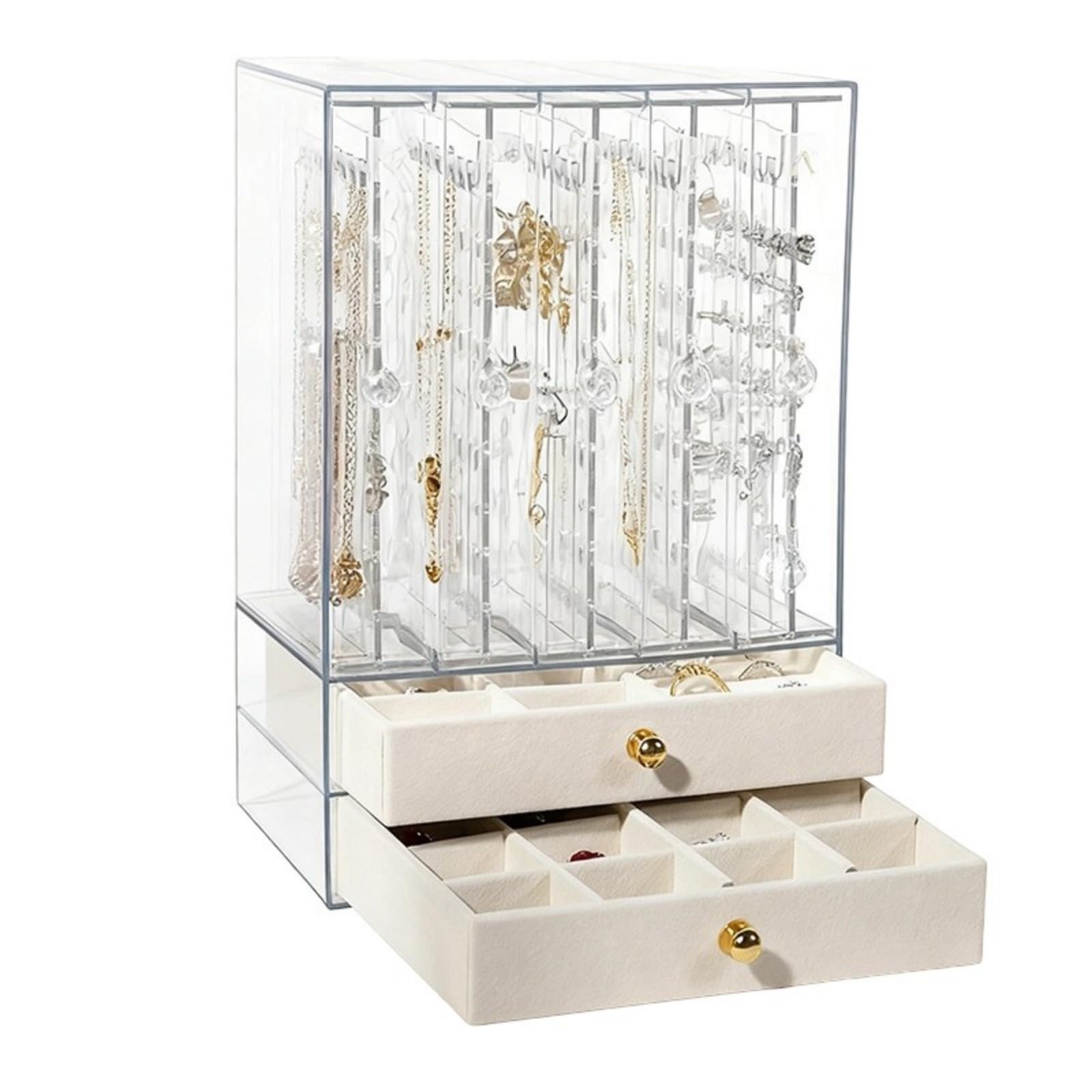 Obotsnoi 5 Layer Large Capacity Acrylic Jewelry Organiser Box for Accessories Storage Acrylic Jewelry Box