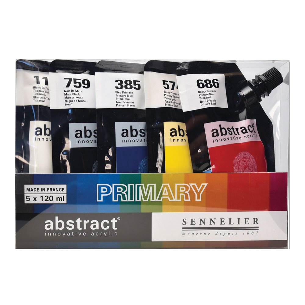 Abstract Acrylic Set, 5-Colors, Primary