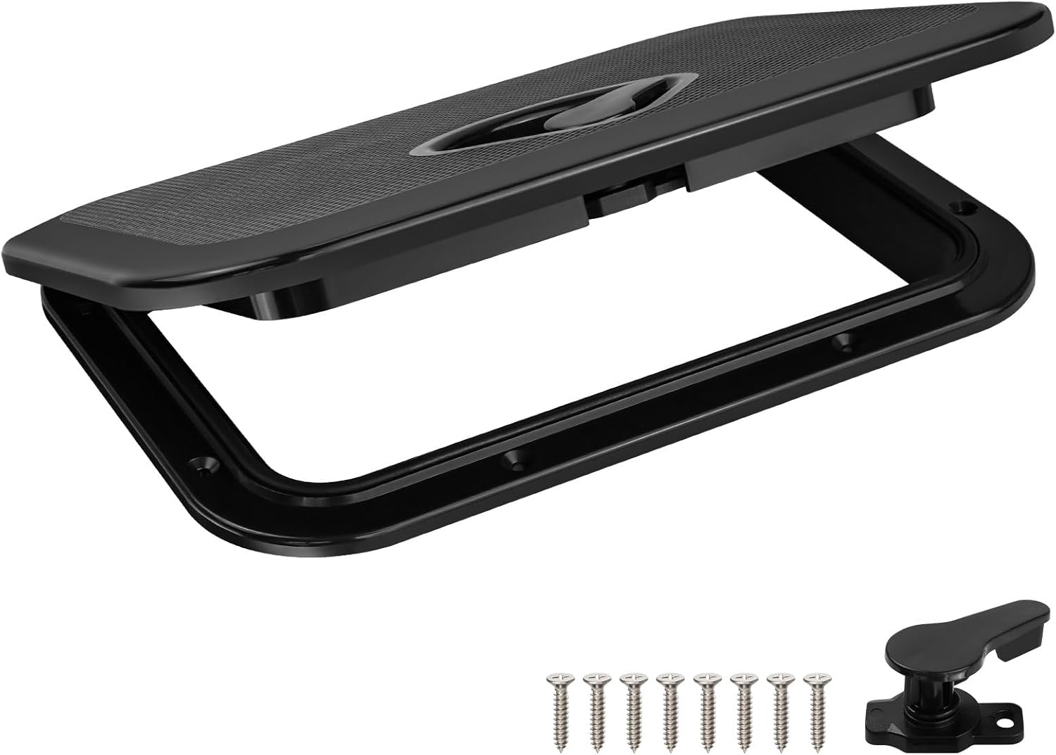 CLLOMAGY Waterproof Marine Boat Deck Hatch Lid - Black Rectangle Access Door for Bass Fishing Boats, Yachts, Skiffs - Easy Install, 496lbs Capacity