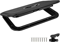 CLLOMAGY Waterproof Marine Boat Deck Hatch Lid - Black Rectangle Access Door for Bass Fishing Boats, Yachts, Skiffs - Easy Install, 496lbs Capacity