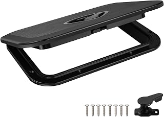 CLLOMAGY Waterproof Marine Boat Deck Hatch Lid - Black Rectangle Access Door for Bass Fishing Boats, Yachts, Skiffs - Easy Install, 496lbs Capacity