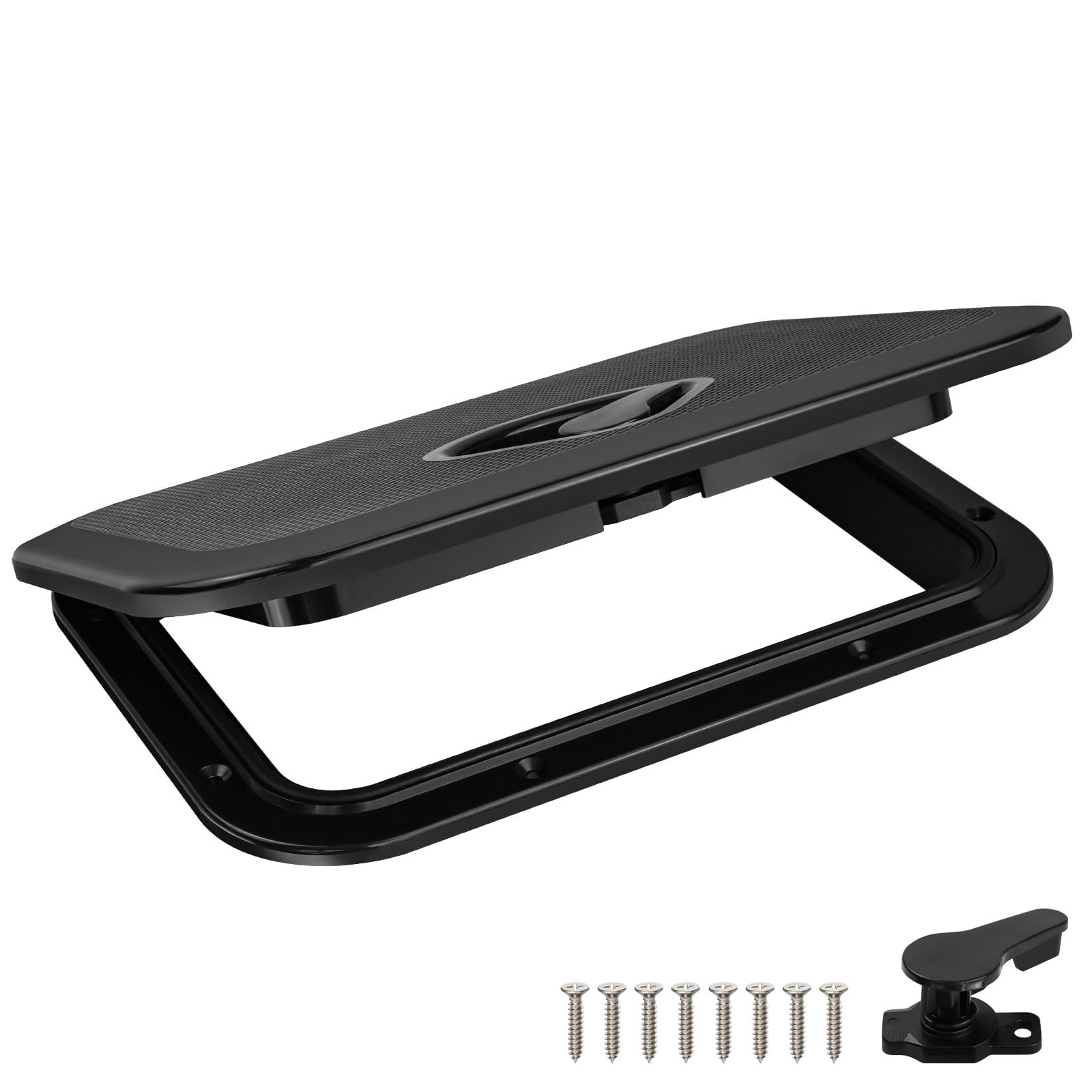Marine Boat Hatch Deck Cover Lid,Marine Deck Access Hatch & Lid,Black Rectangle Boat Access Door for Bass/John/Fishing/Skiff/Sailboat/Yacht,Waterproof
