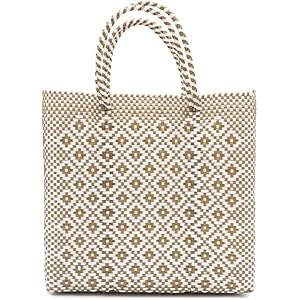 やっこ　メルカドバッグ　Mサイズ　ゴールド MERCADO BAG - ROMBO - Gold / White (S) | flower／フラワー