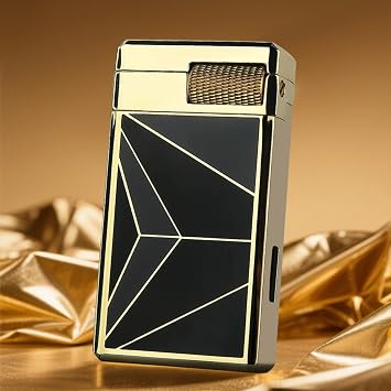Cool Lighters, Jet Torch Lighter, Soft/Jet Flame Switchable Lighters, Butane Refillable Lighter with Visible Gas Tank and Adjustable Dual-Flame, Vintage Design for Men/Husband (Fuel not Included)