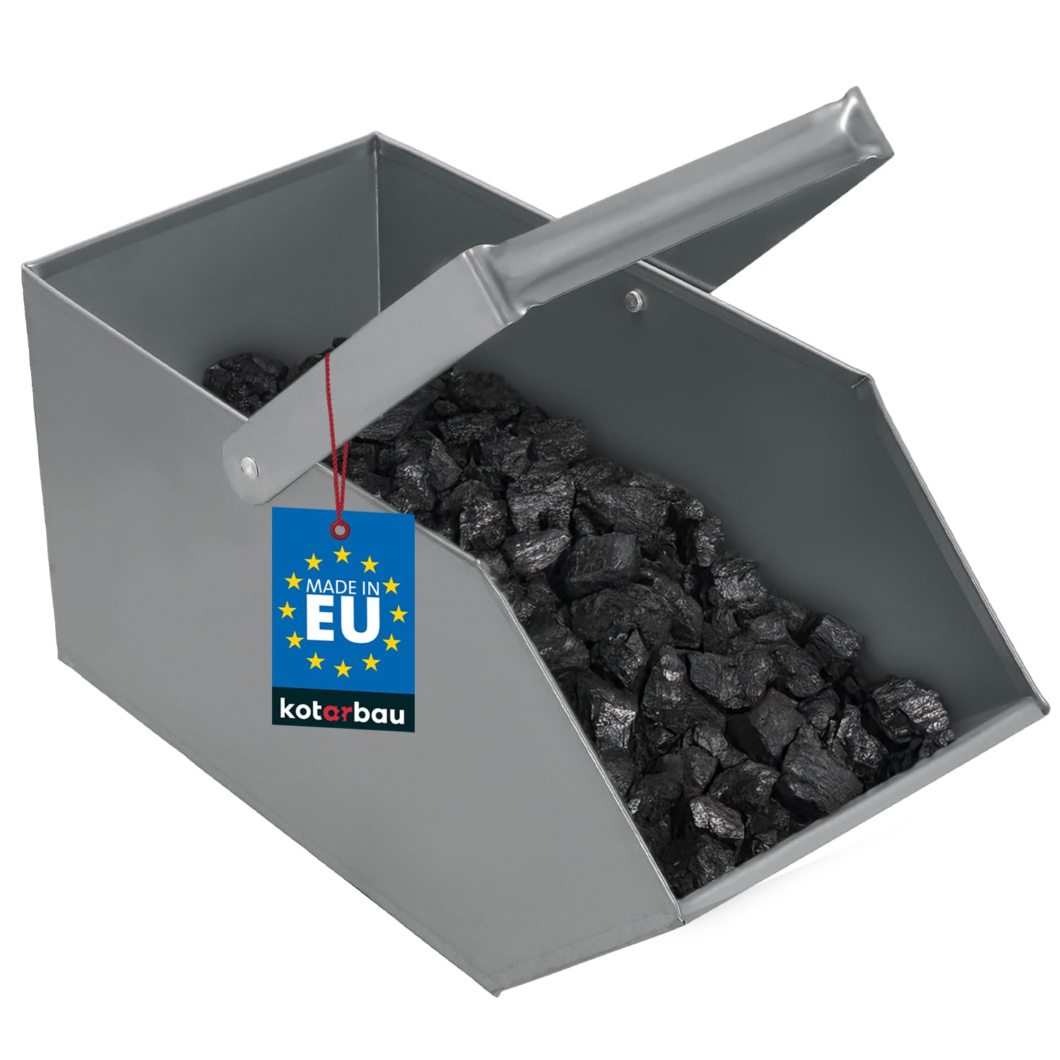 KOTARBAU® Caja para Cenizas, Recipiente con asa, Accesorio de Chimenea, Ideal para Transportar Ceniza, leña o carbón, Cubo de Cenizas, Bandeja, Ideal para Estufa Chimenea Barbacoa, Acero galvanizado