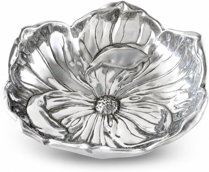 Arthur Court Aluminum Magnolia Bloom Bowl - Elegant Serveware for Salad & More - 10 Inch Diameter