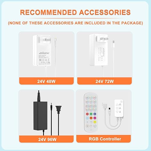 Miniatura 5 de Tira de luz LED RGB COB de 9.84 pies, tira de luz regulable que cambia de color DC24V, cinta flexible multicolor de 0.394 in de ancho, para TV,