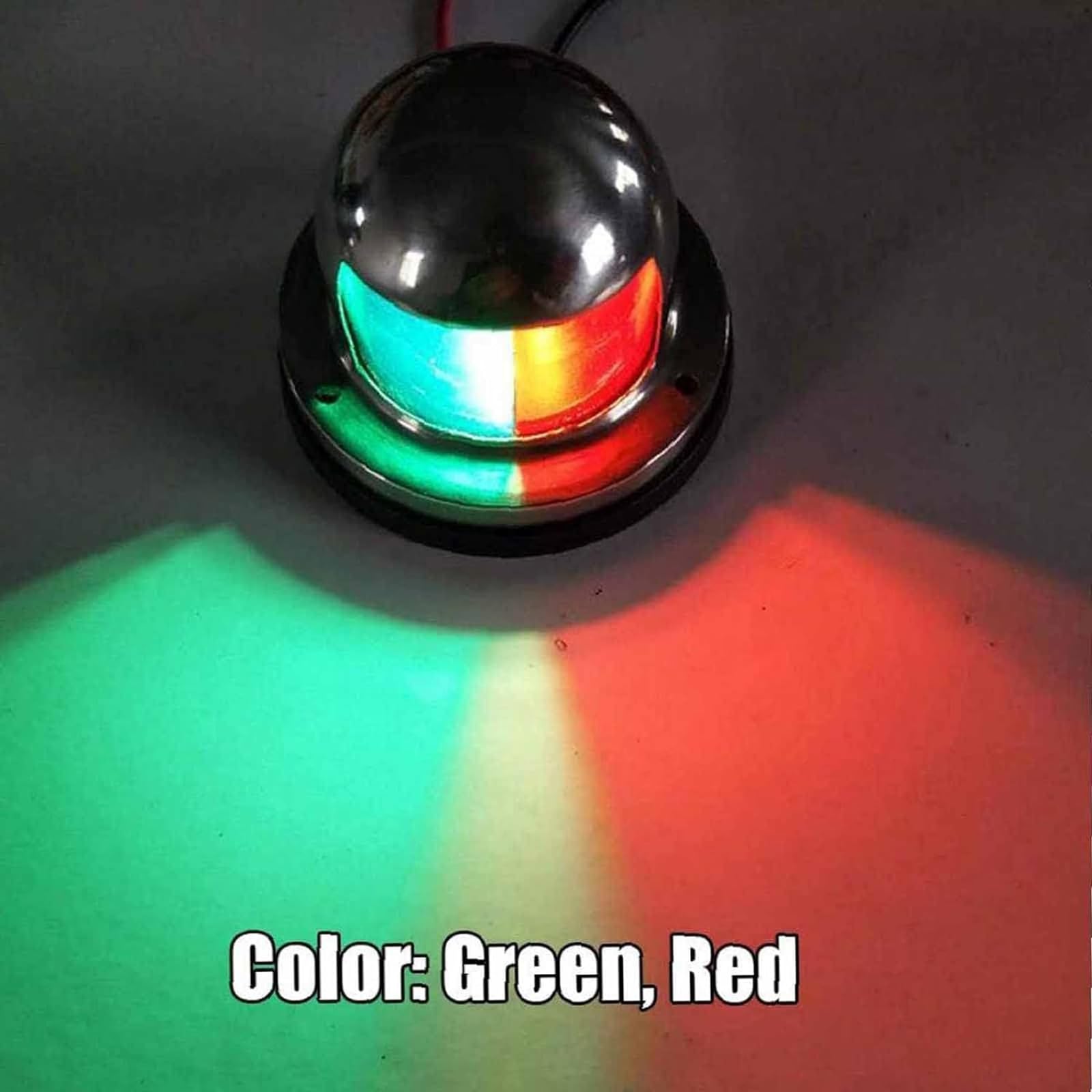 Luce di Ancoraggio della Barca Marina Rosso Verde, Luce di Navigazione della Barca di Prua del LED, Grado Impermeabile IP65 E Gamma Dell'angolo di Illuminazione di 225°, Luce Luminosa