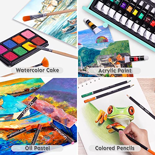 image for Color More 175 Piece Deluxe Art Set with 2 Drawing Pads, Acrylic Paint