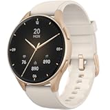 Smartwatch, Built-in Alexa, GPS, VO2 Max, HRV, Blood Oxygen, Sleep Monitoring, Women's Health, Custom Reminders, Sports Tracking, 1.32" AMOLED, Compass, Altimeter (Bluetooth, Gold, 43mm)