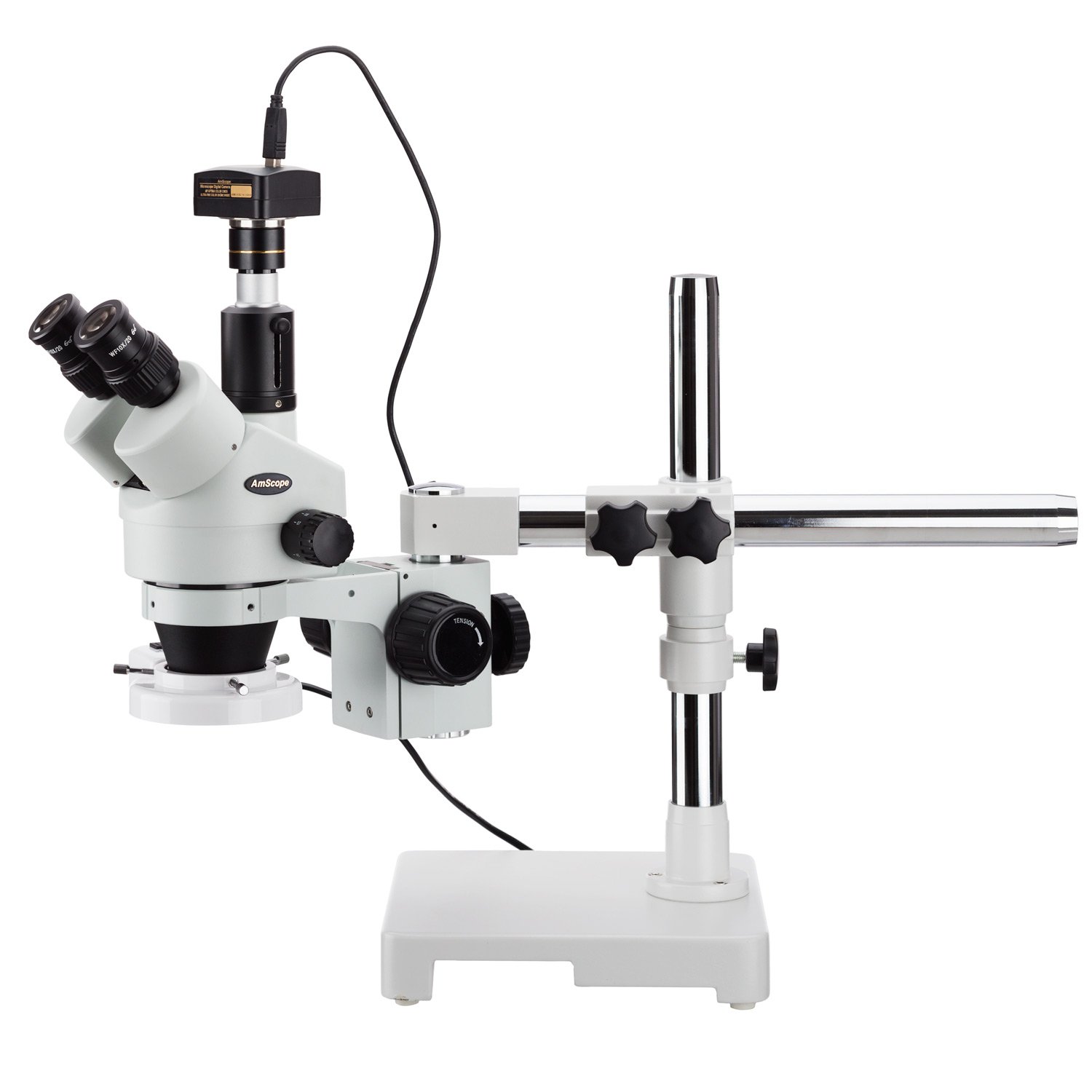 AmScope 3,5 x -180 X trinocular zoom microscopio estéreo con anillo fluorescente luz y 10 MP cámara
