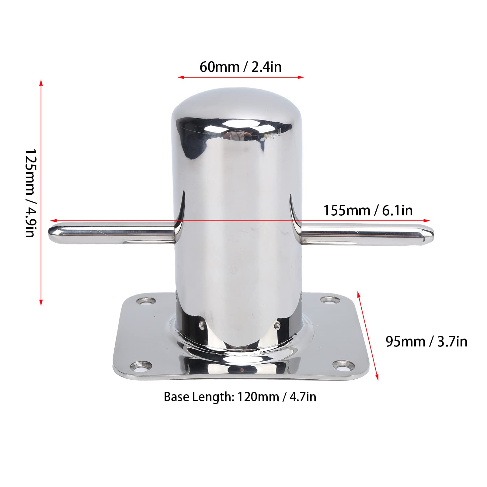 Alomejor Amarrage de Bateau Croix D'amarrage Bollard Taquet de Quai de Bateau Amarrage Simple Accessoire de Quincaillerie Bitt Marine