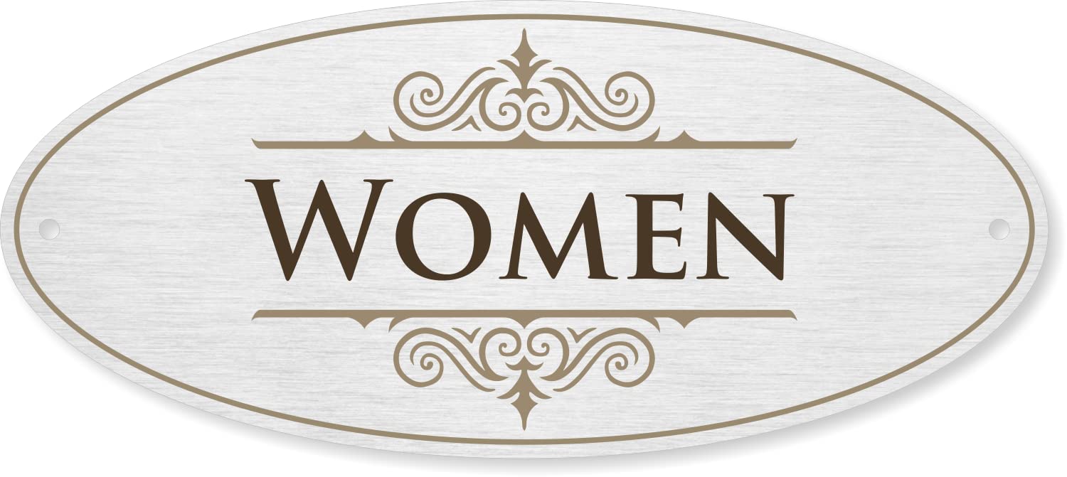 Amazon.com: SmartSign Women Designer Restroom Sign for Door, 3M ...
