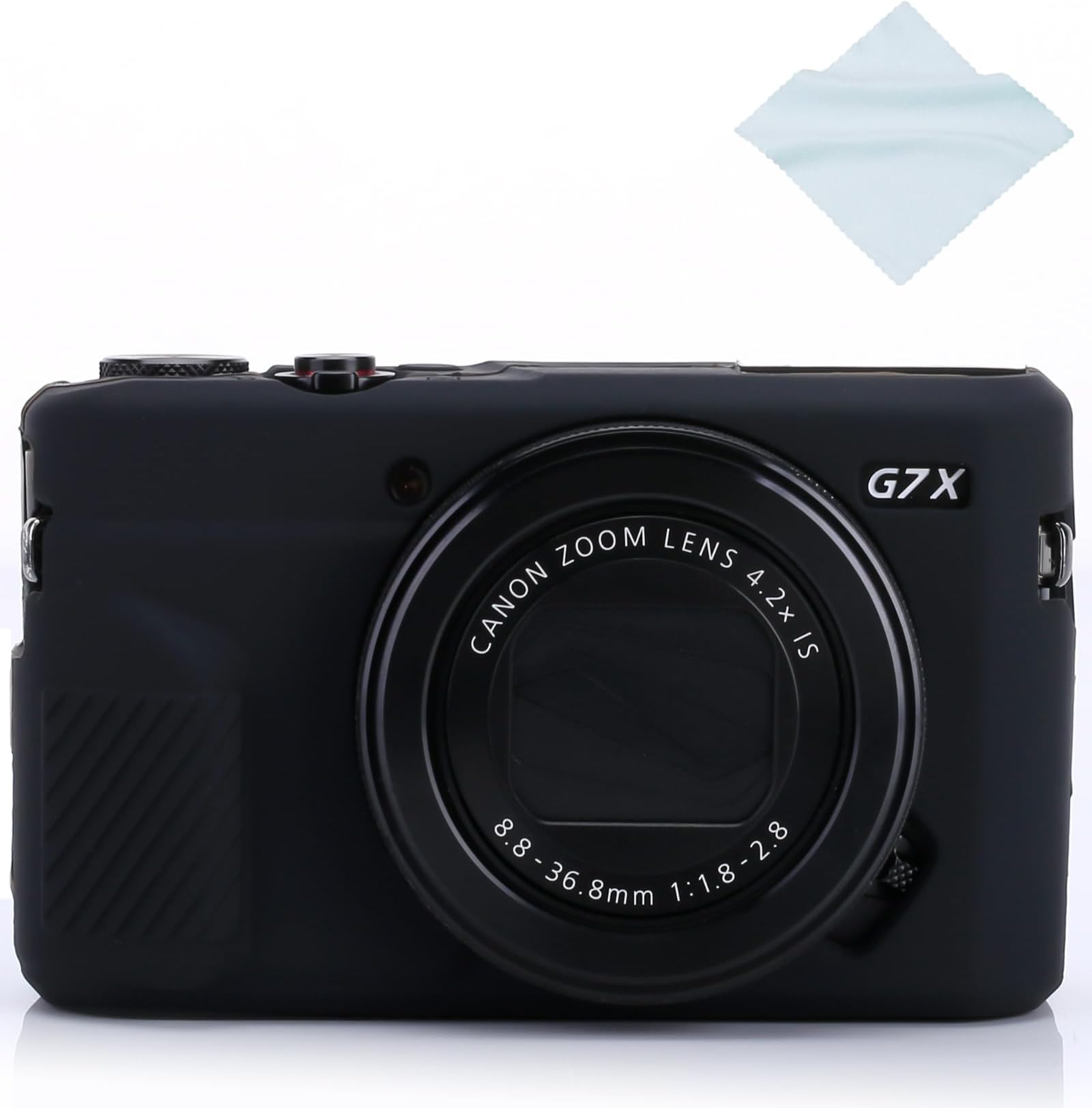G7X / G7X Mark II Camera Silicone Case, Ultra Thin Lightweight Rubber Soft Silicone Case Bag Cover for Canon PowerShot G7X / G7X Mark II with Microfiber Cloth - Black