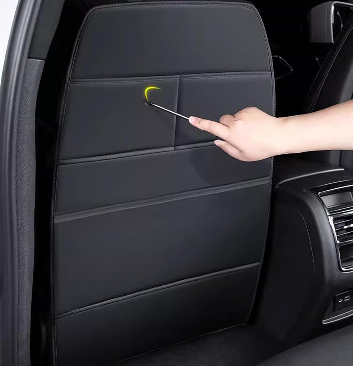 2 Pcs Car Seat Kick Mats Back Seat Protector for Infiniti Inspiration QX Inspiration, Car Leather Kick Mats, Car Seat Back Protection Pad, Anti-Kick Scratch Resistant,Black