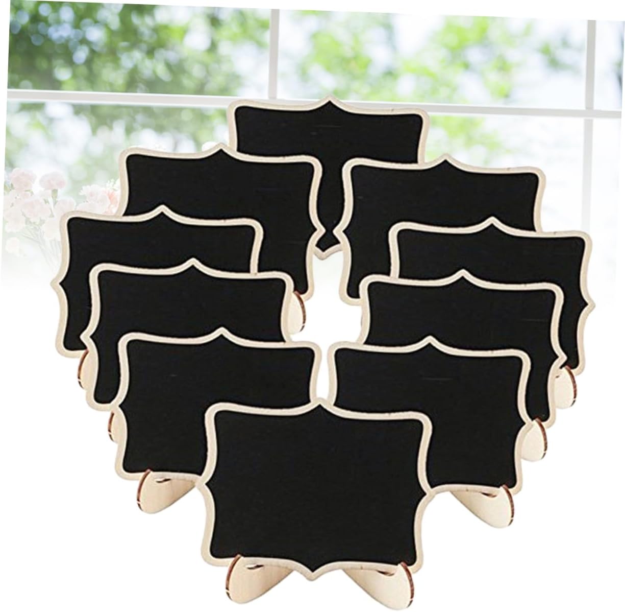 Mini Chalkboard Message Boards, 12pcs Boxwood Set with Stand