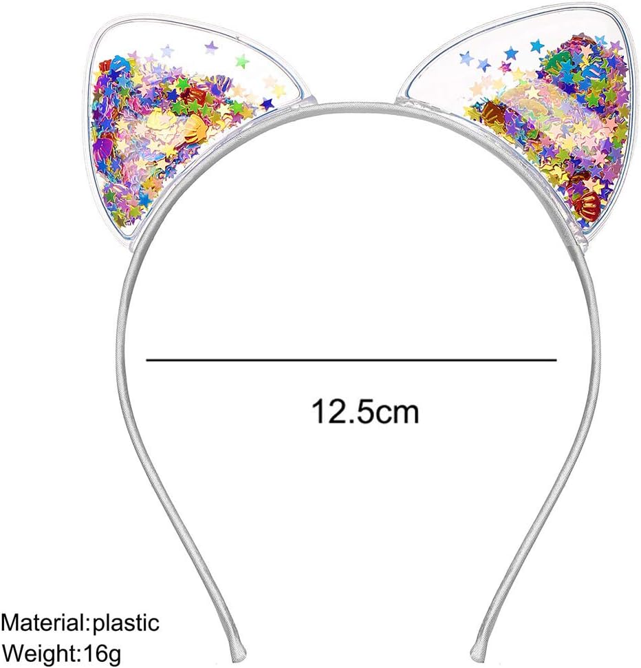 Yienate Fashion Cute Cat Ear Headband Crown Children's Headpiece Hair Accessories Headwear for Women and Girls (White) - Image 3