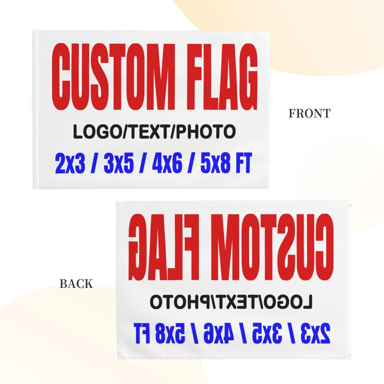 Custom Flags 4x6 Ft Double Sided Outdoor, Custom Flags For Outside, Personalized Flag, Make Your Own Flag And Banners Add Text/Logo/Photo For Indoor Outdoor Decoration Customized Flag