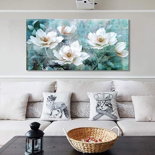 Miniatura 12 de Sxurmtiie Lienzo decorativo para pared, arte abstracto, fantasía azul, grafiti colorido sobre fondo blanco, 32 x 48 pulgadas, arte moderno