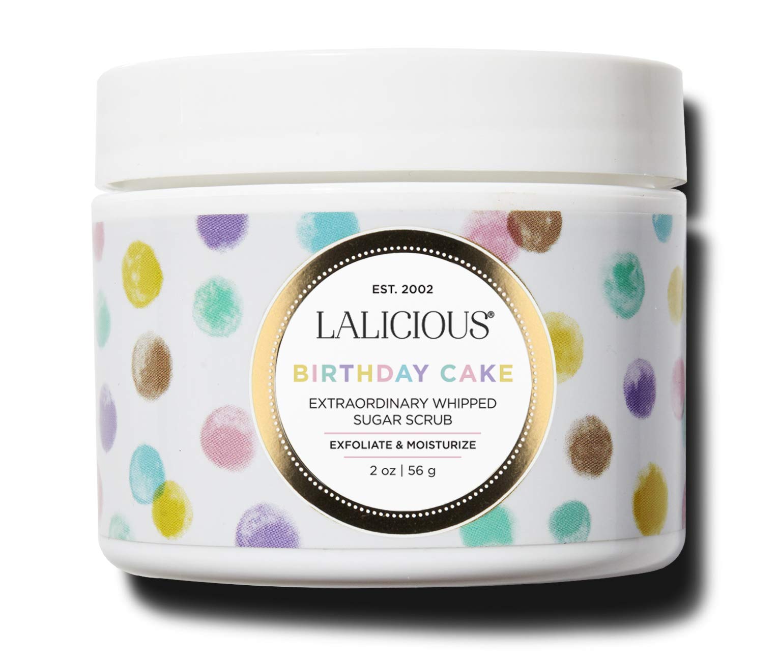LaLicious Birthday Cake Shimmering Body Butter - Hydrating Body Moisturizer with Shea Butter, Cucumber Extract & Apricot Oil, No Parabens (2oz)