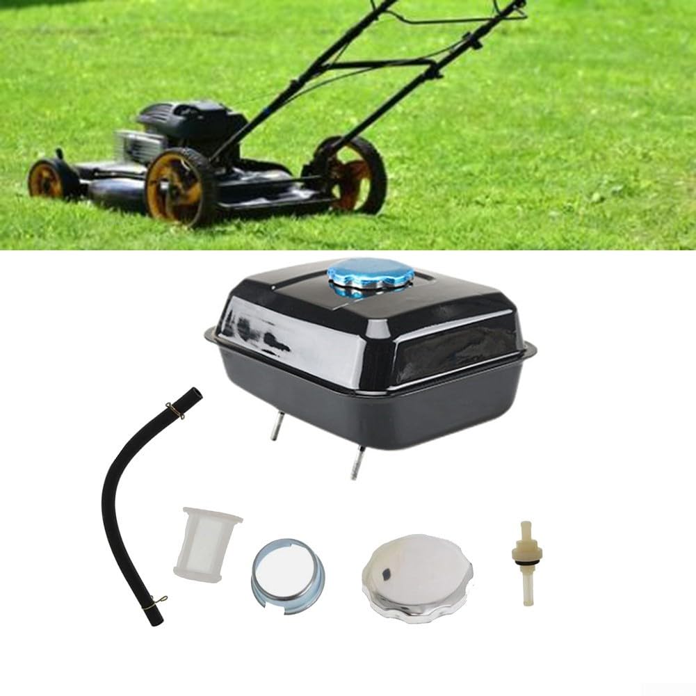 Kraftstofftank-Baugruppe für Honda GX140 für GX160 für GX200 Motoren, 3,6 l Eisengastank mit Kappe und Filter, rotes Ersatzteil (schwarz)
