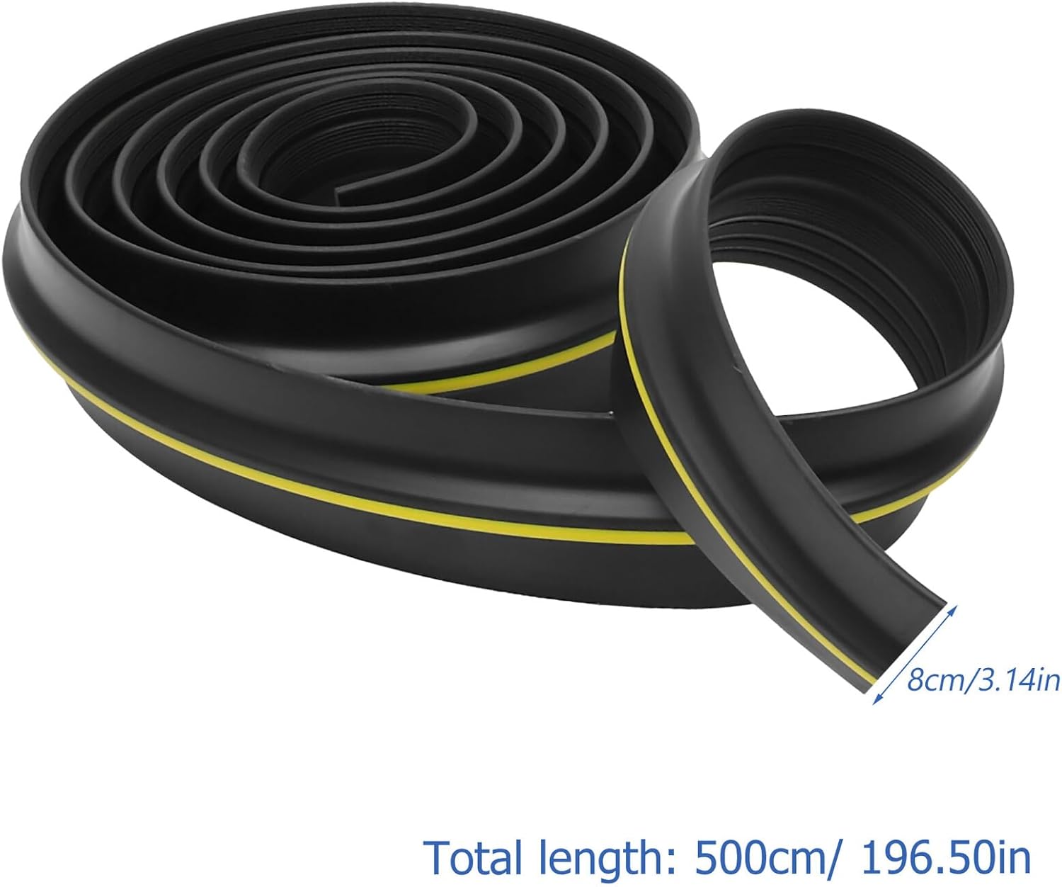 Garage Door Seal Strip Bottom Threshold Seal 80x18mm Heavy Duty Rubber Weatherproofing 5m Length for Garage Door Insulation and Floor Protection
