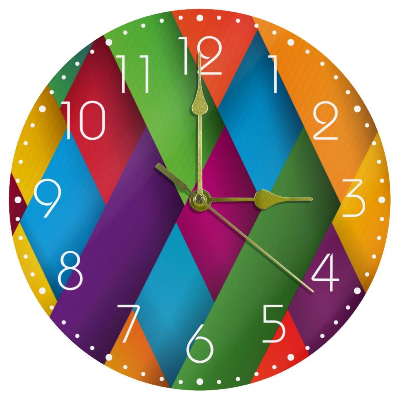 Horloge murale silencieuse pour chambre fini le bruit avec ce cadran couleur