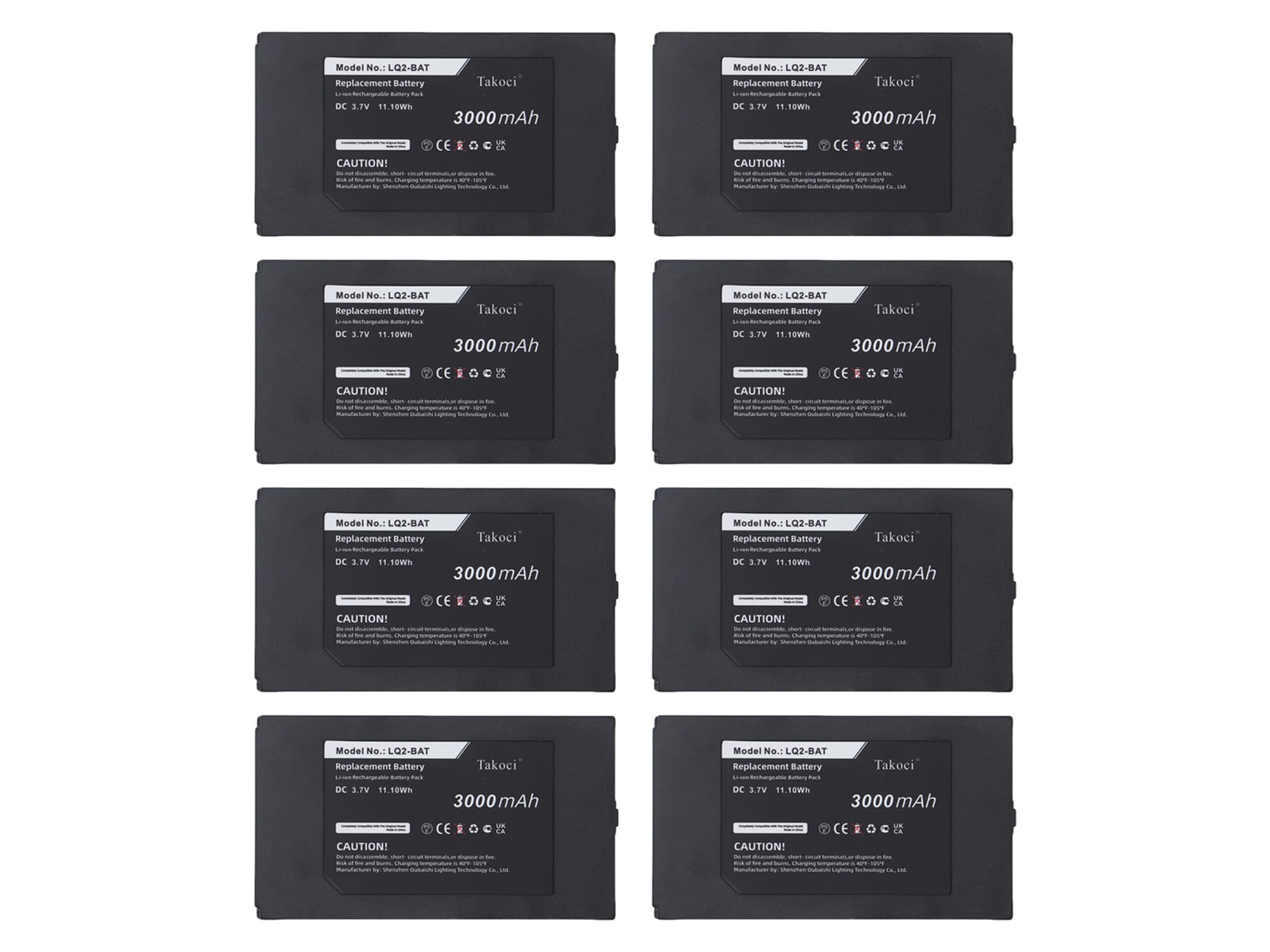 ChoyoqeR 8pcs Replacement Battery for Ve'rnier Go Direct, Go Direct SpectroVis Plus, LabQuest 2, LabQuest Stream, Plus Spectrophotometer, P/N: LQ2-BAT 3000mAh/3.7V Battery
