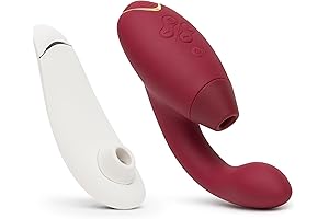 Premium Pleasure Air Lovemaking Bundle: Gray Clitoral Sucker & Red Rabbit Vibrator