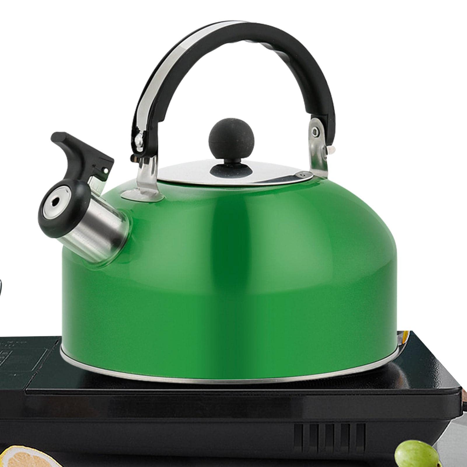 Bouilloire sifflante de camping et cuisinière inox 1,8 L