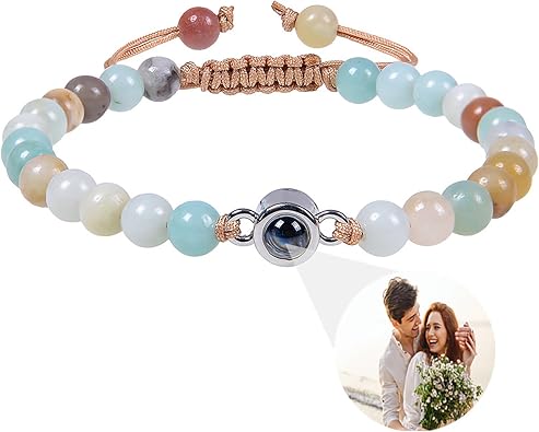 Frosted Stone Photo Projection Bracelet, Customized Picture Projection Bracelet, A ValentineS Day Gift For Him