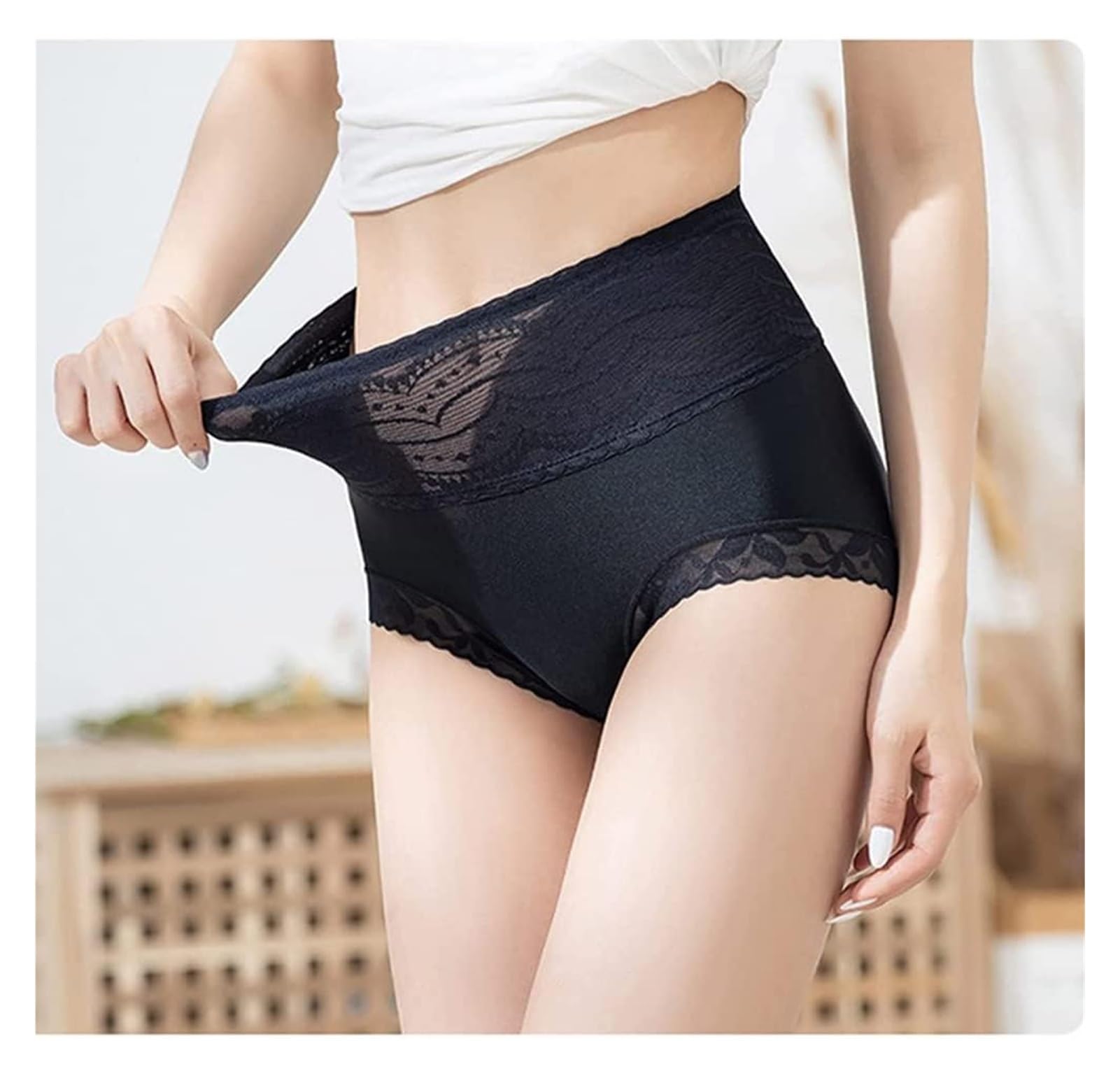 Bragas de cintura alta para mujer, ropa interior para mujer, 4 piezas, pantalones de seguridad a prueba de fugas, ropa interior fisiológica para período menstrual, ropa interior de algodón de cintura