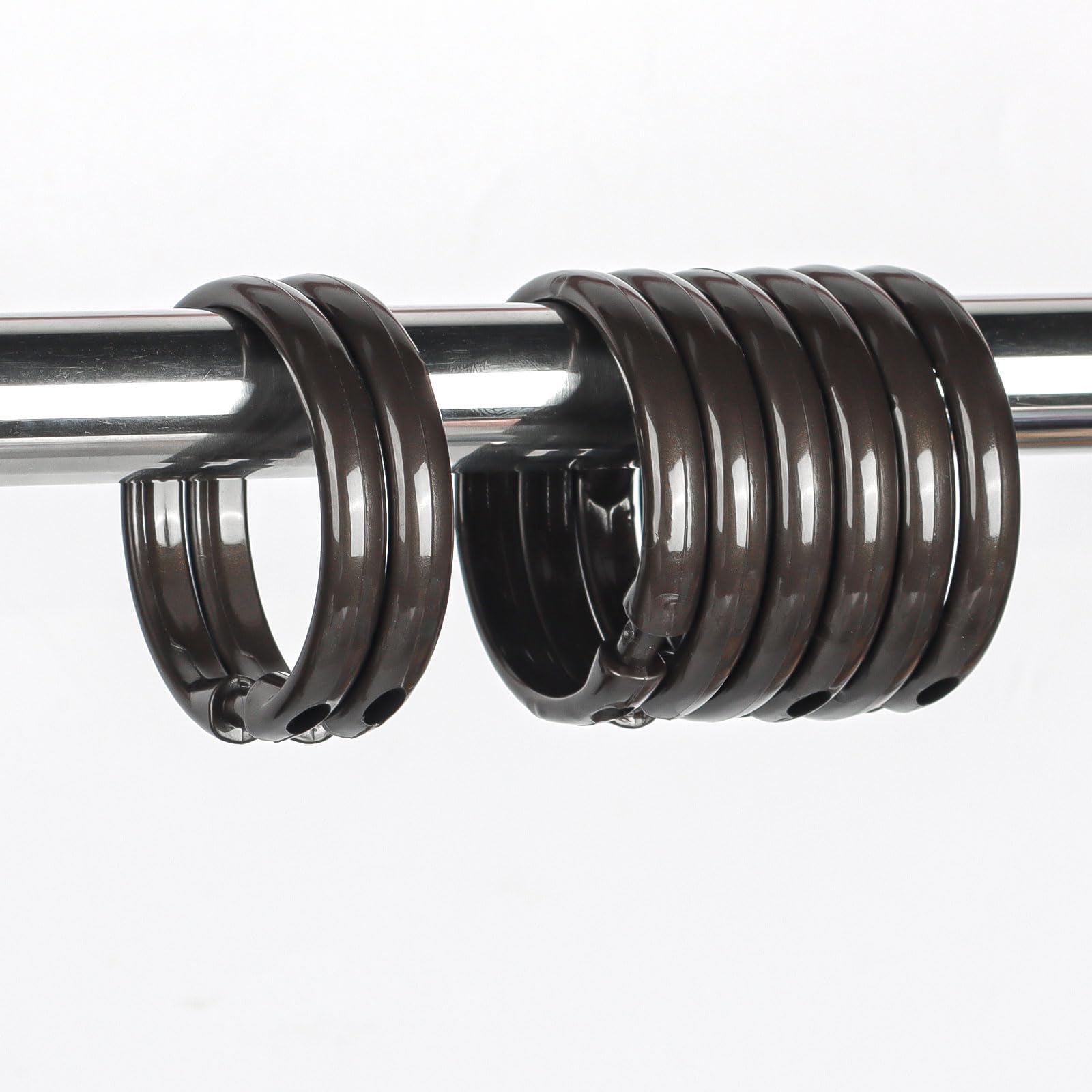 Qulable Black Shower Curtain Hooks Rings, 12 Pcs Circular