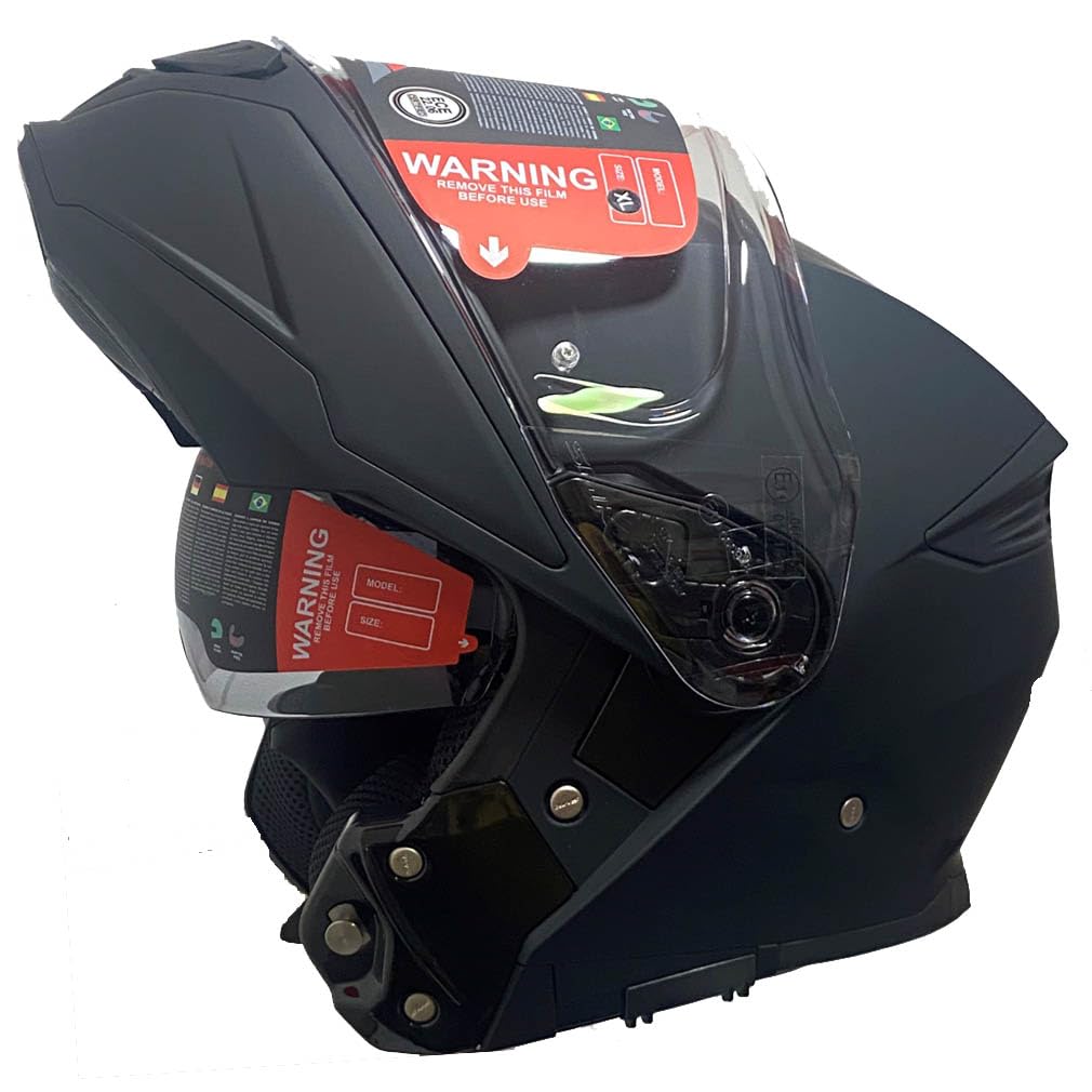 Gullwing Casco de Moto Modular SMK Abatible con Visor Solar Negro Mate - Homologado P/J ECE 22.06 - Designed