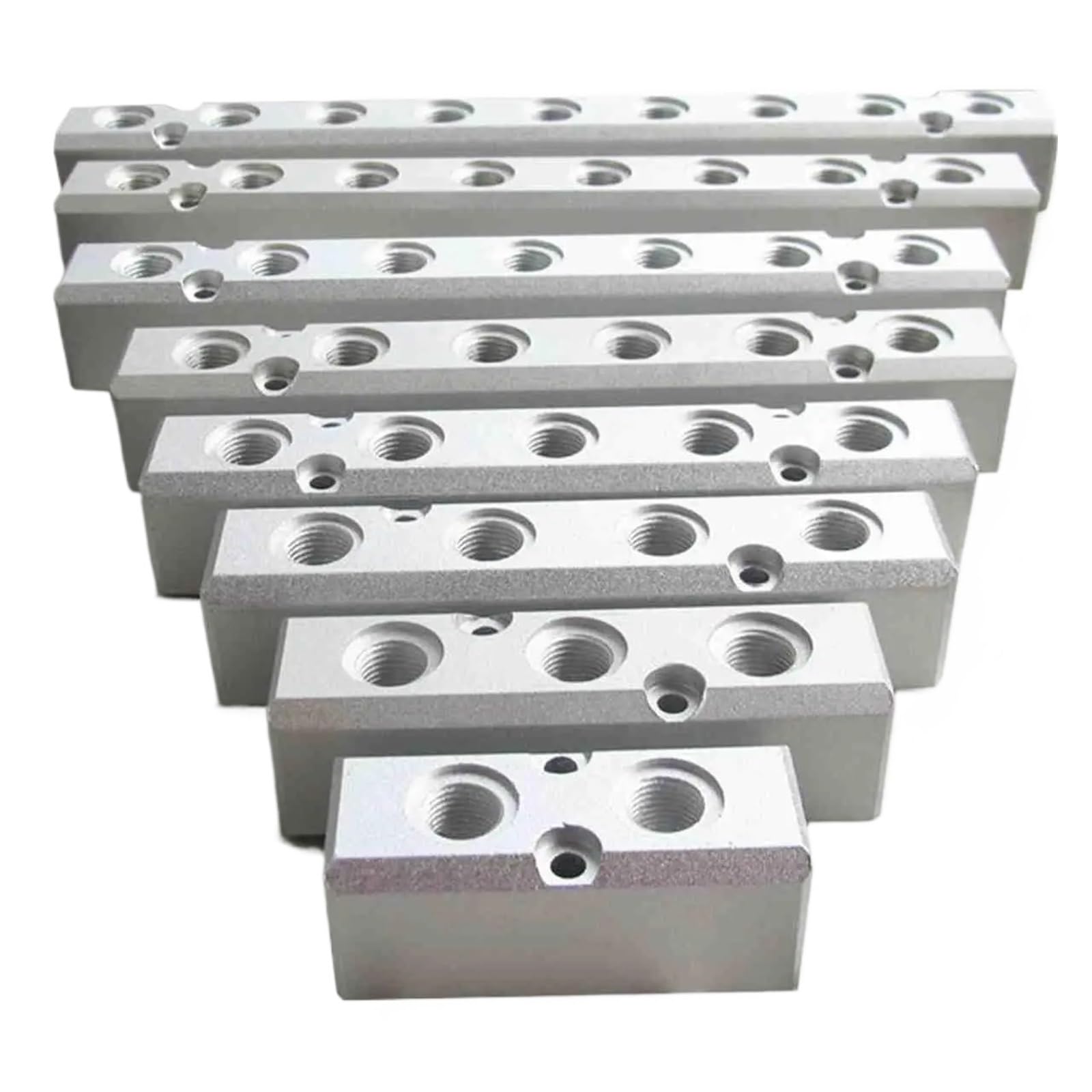 AARTERZZA 1PC 1/2" BSPP in 1/4" BSPP Out 4 Ways 6 Ports 30x30mm Pneumatic Aluminum Manifold Block Splitter Air Gas Water Oil