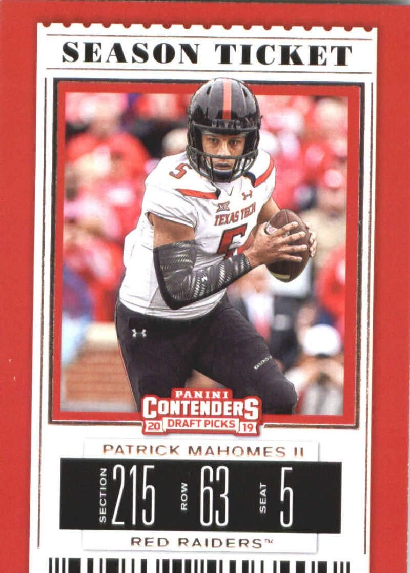 2019 Panini Contenders Draft Tickets Season Ticket #79 Patrick Mahomes II NM-MT Texas Tech Red Raiders Officially Licensed NCAA Collegiate Football T