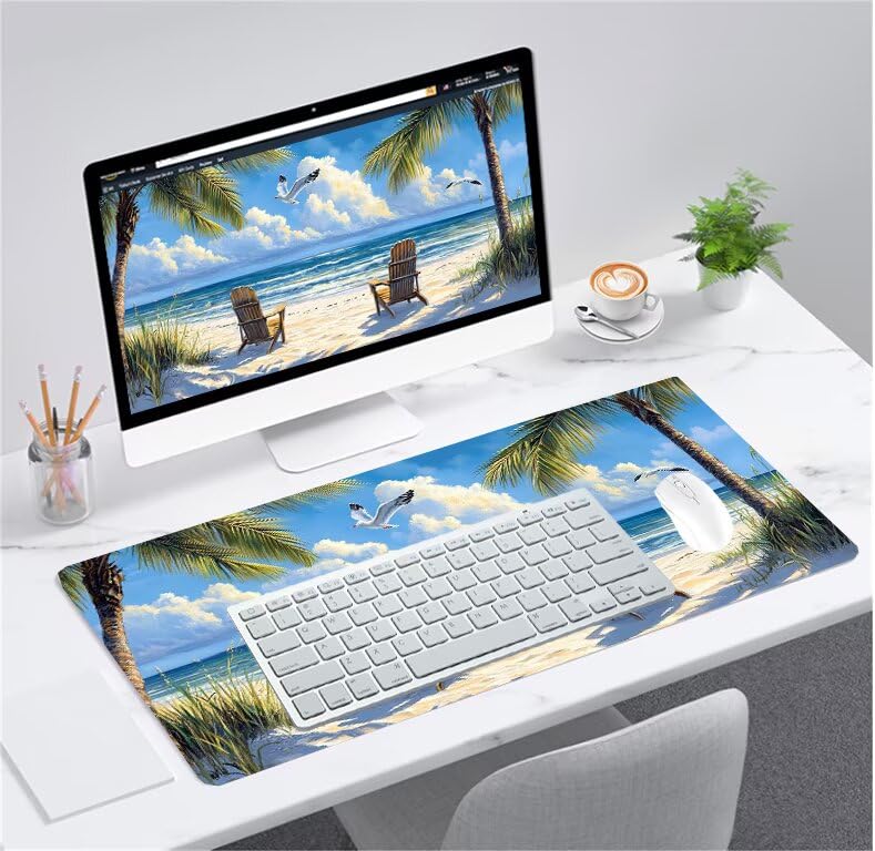 Tapis de souris grand format bleu pour éliminer les glissements du clavier