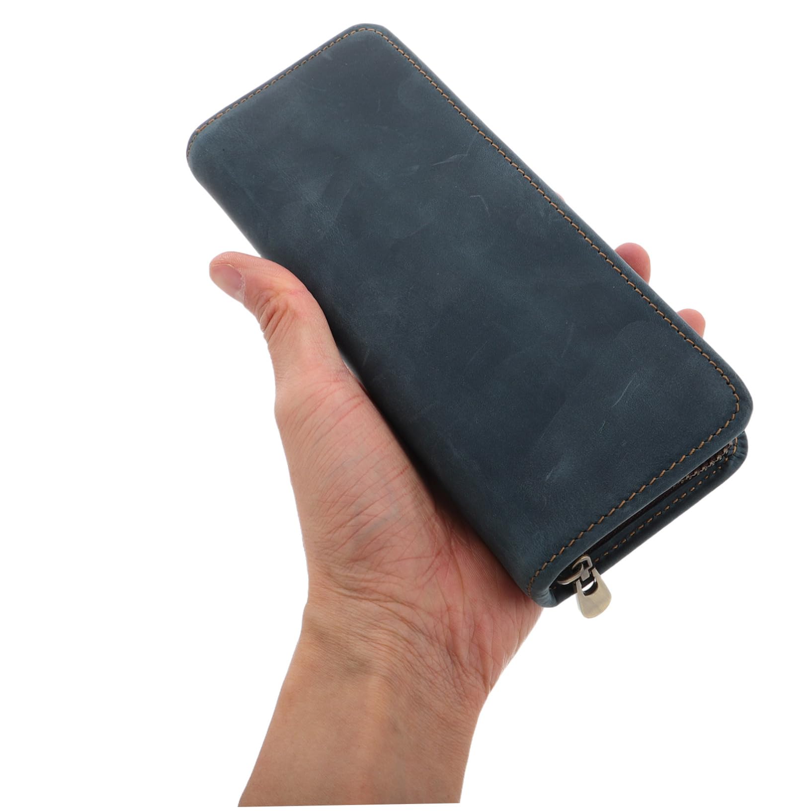 Veemoon Estuche de Cuero Retro con Cierre Organizador de Bolígrafos y Lápices y Elegante para Oficina Escuela y