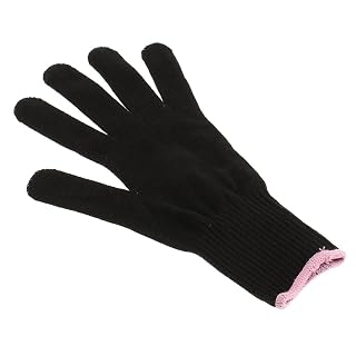 Phenovo Professional Heat Resistant Glove for Hair Styling Heat Blocking Curling Flat Iron Wand Cotton Black FOR BOTH RIGHT LEFT HAND