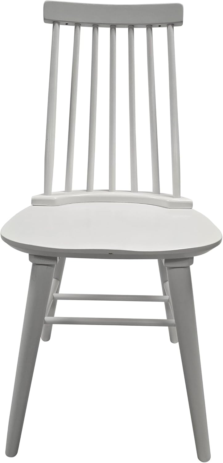 Carolina Chair & Table Eton Square Dining Chair - Elegant Solid Wooden Frame and Seat, Comfortable Windsor Back Chair - Modern Home Decor Furniture for Living Room, Kitchen, Dining Room (Pure White)