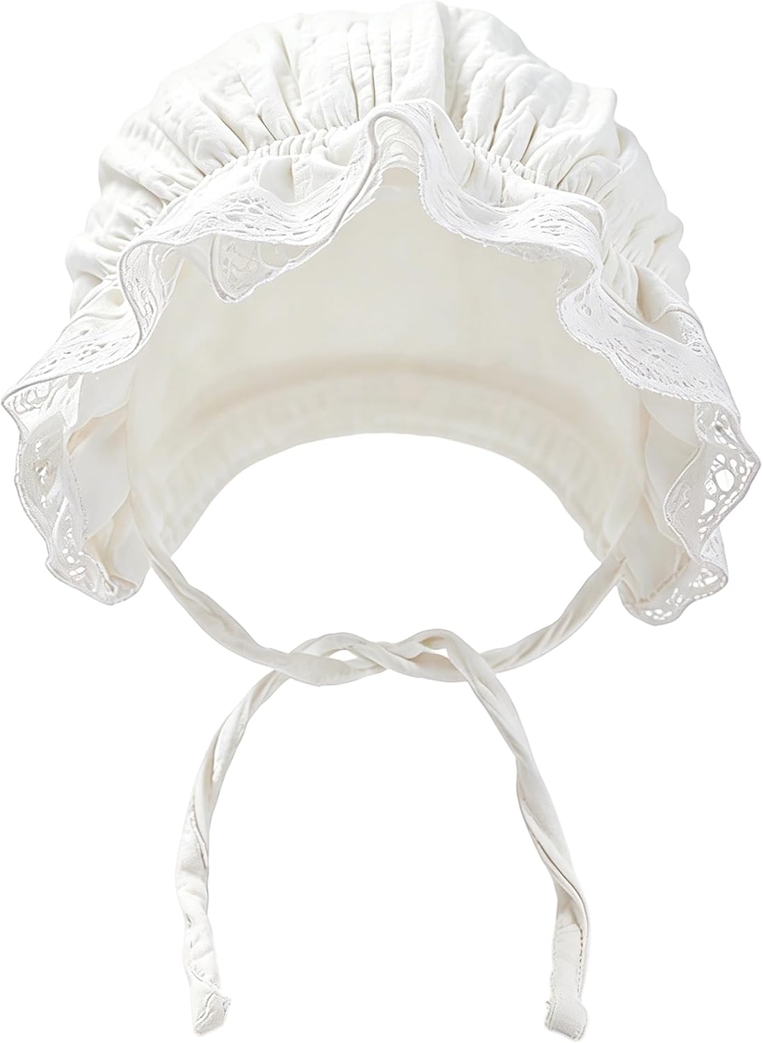 Baby Girls Boys Lace Cotton Bonnet Toddlers Newborn Infant Soft Double Layer Sun Protection Hat with Chin Strap
