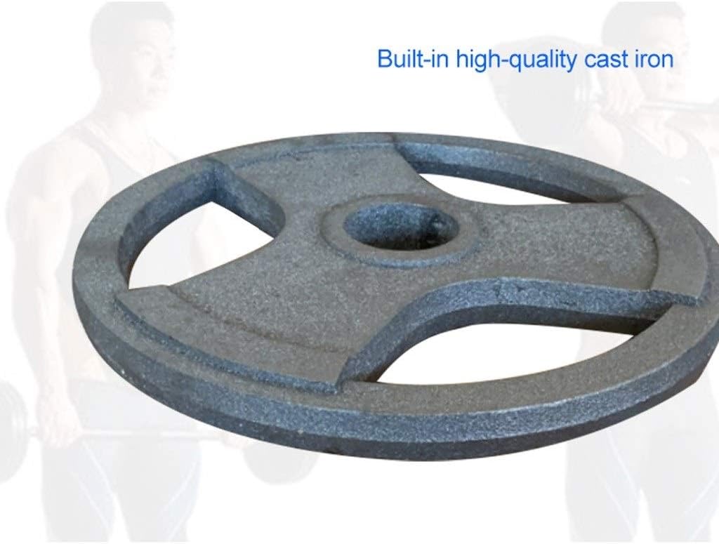 Barbell Plates Cast Iron Single Tri-Grip Olympic Weights Plates Dumbbells Plates for Home Gym Fitness Lifting Exercise Workout ()