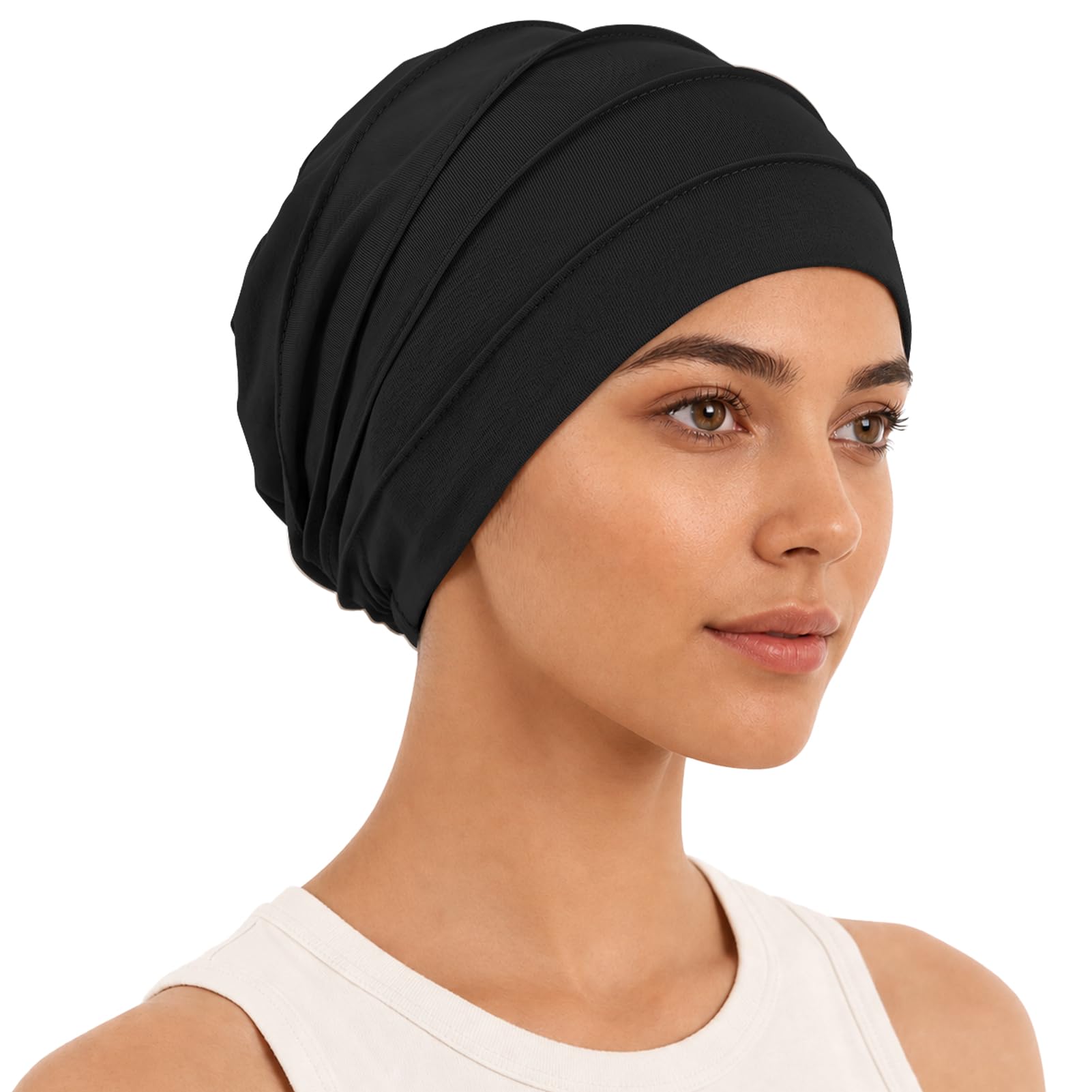 Kiiwah Bonnet Chimio Femme, Élastique Turban avec Doublure en Satin Unisexe Respirant Turban Doux Casquette Chimio Femme Bonnet en Satin de Nuit pour Les Loisirs, Le Sport, Le Travail