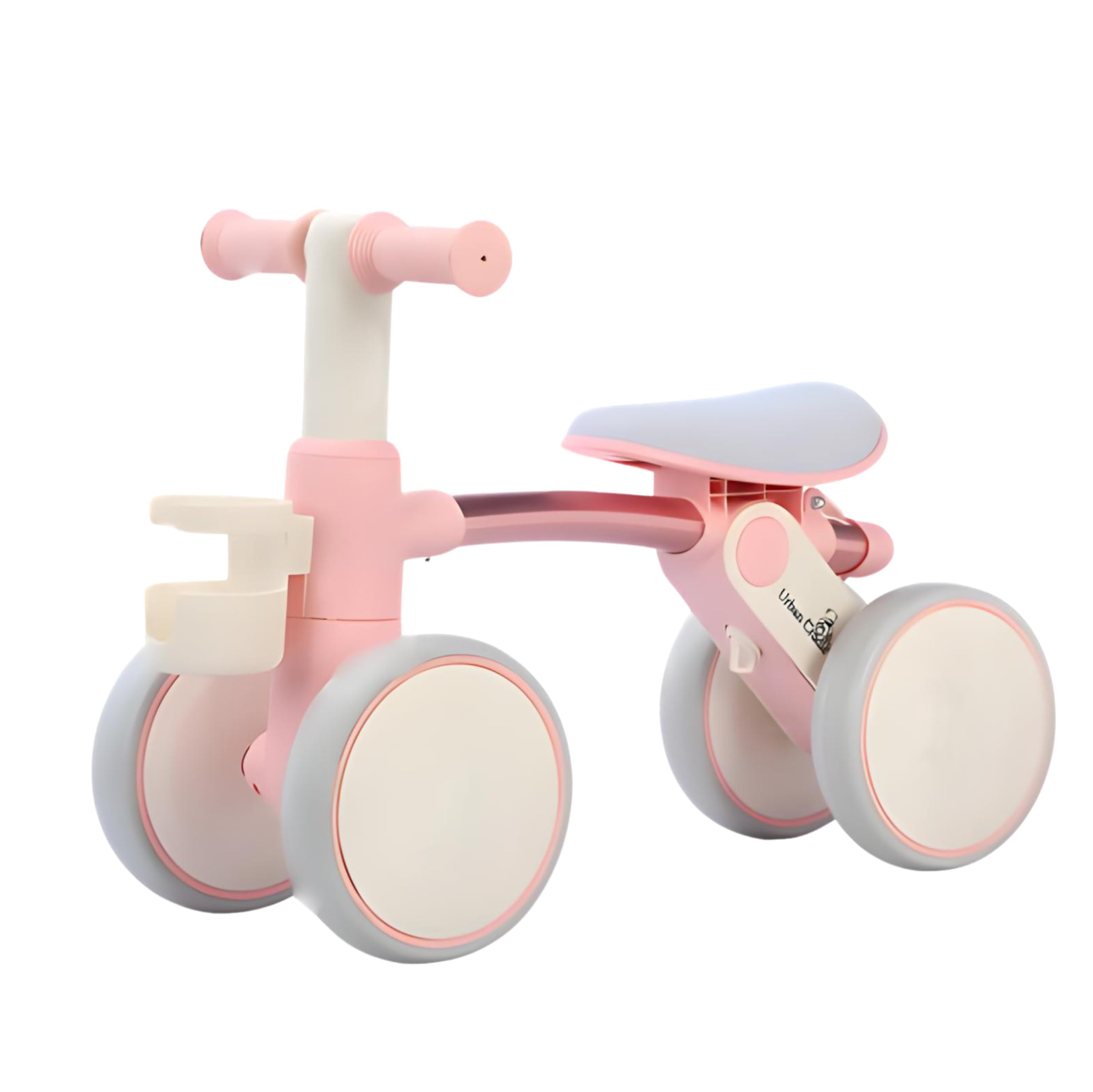 Urban Cradle Co. Toddler Balance Bike for 18+ Months, Adjustable Handle Bars & Seat, Sippy Cup Holder Basket, Modern Chic Design, Lightweight & Durable, Promotes Coordination (Pink)