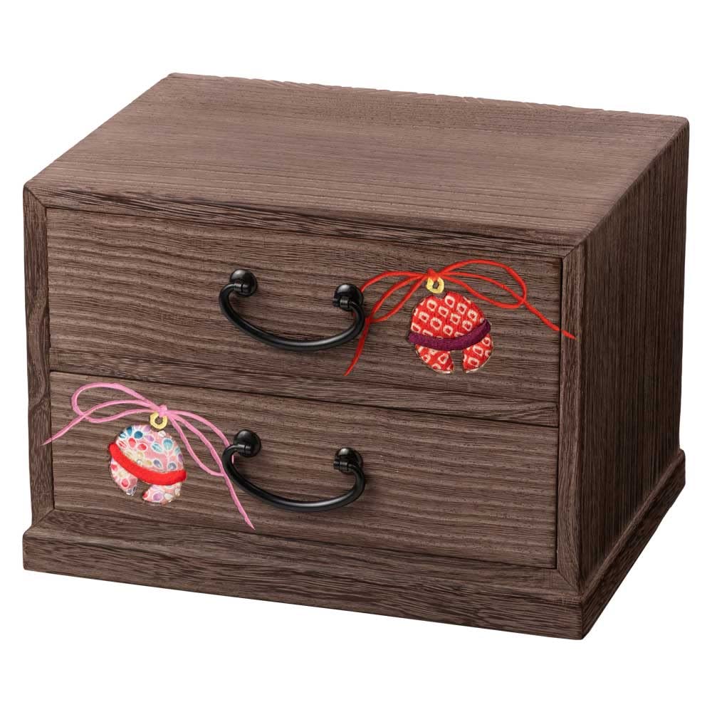 Amazon｜箱長 桐の収納家具 輝き二つ引き出し 鈴002 20×15×高さ14.5cm